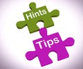 Hints Tips Puzzle Shows Suggestions And Assistance