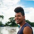 Hip Afro Cuban man with artistic hairstyle