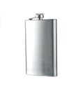 Stainless hip flask isolated on white background