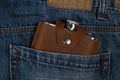 Hip flask in jeans pocket