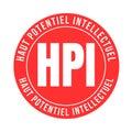 HIP high intellectual potential symbol icon called HPI haut potentiel intellectuel in French language