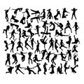 Hip Hop Activity Silhouettes Royalty Free Stock Photo