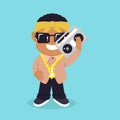 Cute rapper Hip Hop mascot logo design Royalty Free Stock Photo