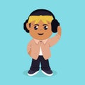 Cute rapper Hip Hop mascot logo design Royalty Free Stock Photo