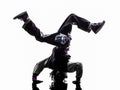 Hip hop acrobatic break dancer breakdancing young man handstand