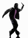 Hip hop acrobatic break dancer breakdancing young man silhouette