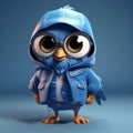 Hip-hop Bird: A Cute And Stylish Zbrush Character With A Playful Twist