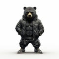 Hip-hop Black Bear: Photorealistic 3d Rendering Of Rapper Bear