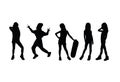 Hip Hop and Dance Kid Silhouettes Royalty Free Stock Photo