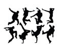 Hip Hop and Dance People Silhouettes Royalty Free Stock Photo