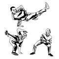 Hip hop dancer boys illustration in dynamic poses