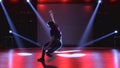 Hip-hop dancer dances on stage