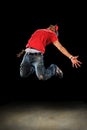 Hip Hop Dancer Jumping Royalty Free Stock Photo