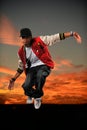 Hip Hop Dancer Jumping Royalty Free Stock Photo