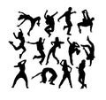 Hip Hop Dancer Silhouettes Royalty Free Stock Photo