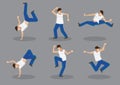 Hip Hop Dancer Vector Icon Set Royalty Free Stock Photo