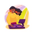 Hip-hop DJ isolated cartoon vector illustration