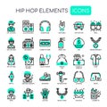 Hip Hop Elements , Pixel Perfect Icons Royalty Free Stock Photo