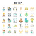 Hip Hop Elements , Pixel Perfect Icons Royalty Free Stock Photo