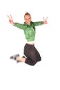 Hip-Hop girl jumping Royalty Free Stock Photo