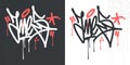 Hip Hop Hand Written Urban Street Art Graffiti Style Word Ames Vector Illustration Art