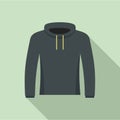 Hip hop hoodie icon, flat style