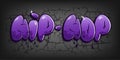 Hip-hop lettering in graffiti style. Bubble graffiti lettering. Hip-hop music party illustration in graffiti style