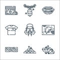 Hip hop line icons. linear set. quality vector line set such as diamond, gold bars, turntable, graffiti, hip hop, oversize, gold