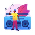 Hip-hop music abstract concept vector illustration.