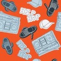 Hip hop music seamless pattern Royalty Free Stock Photo