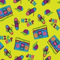 Hip hop music seamless pattern