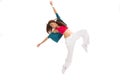 Hip-hop new style woman dancer break dancing Royalty Free Stock Photo