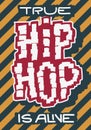 Hip Hop Poster Template Label Lettering Type Design. Vector Image. Royalty Free Stock Photo