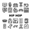 Hip Hop And Rap Music Collection Icons Set Vector Royalty Free Stock Photo