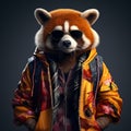 Hip-hop Red Panda: Photorealistic 3d Rendering Of A Stylish Animal Royalty Free Stock Photo