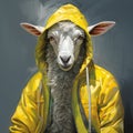 Hip Hop Sheep: A Detailed Portrait Painting In Zbrush Style Royalty Free Stock Photo