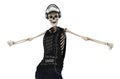 Hip Hop Skeleton Dance with headphone Pose with clipping path