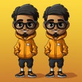 Hip-hop Style Cartoon Mascot: Black And Yellow Kimoicore