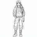 Hip-hop Style Coloring Pages For Girls With Realistic Lifelike Figures