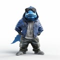 Hip-hop Western Blue Groper: Apocalyptic Photorealistic 3d Art Royalty Free Stock Photo