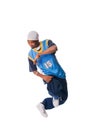 Hip-hop young man making cool move Royalty Free Stock Photo