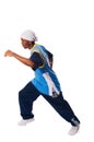 Hip-hop young man making cool move Royalty Free Stock Photo