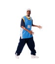 Hip-hop young man making cool move Royalty Free Stock Photo