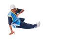 Hip-hop young man making cool move Royalty Free Stock Photo