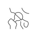 Hip prosthesis line outline icon