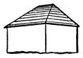 Hip Style Roof Type, two trapezoidal ones, vintage engraving