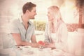 Hip young couple having desert and coffee together Royalty Free Stock Photo