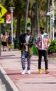 Hip young men in Miami Beach for 2021 Spring Break