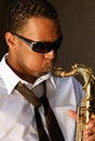 Hip Young Saxophonist Royalty Free Stock Photo