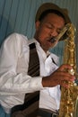 Hip Young Saxophonist Royalty Free Stock Photo